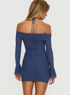 Taylon Off The Shoulder Mini Dress Navy