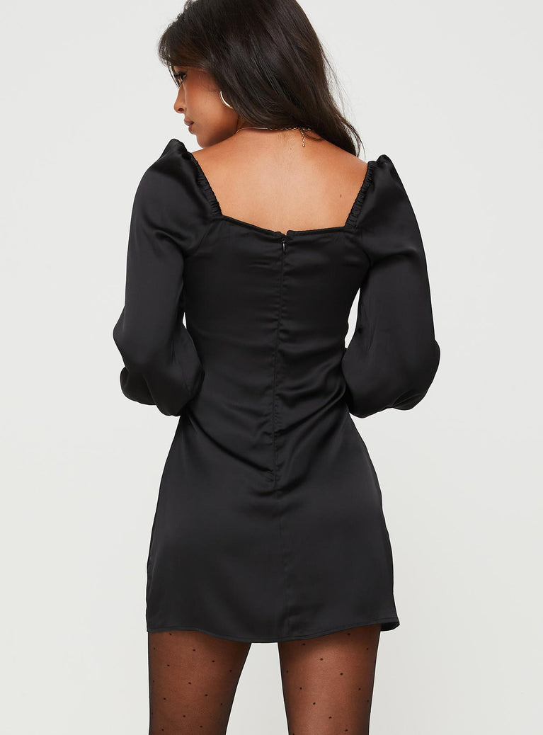 Cottee Satin Mini Dress Black 0243