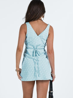 product Princess Polly Asymmetric Neckline  Nellie Mini Dress Blue Polka Dot