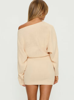 Bellamie Long Sleeve Mini Dress Cream