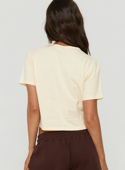 Dealia High V Boxy Tee Yellow