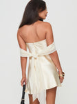 back view of model wearing Princess Polly Adoration Mini Dress Cream 