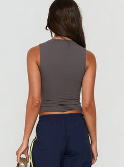 Camrynn High V Boxy Tanktop Schiefergrau