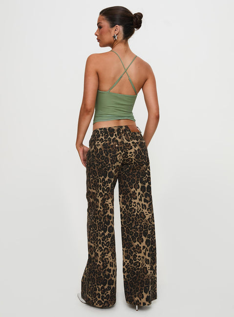 Pantar Low Rise Pants Leopard