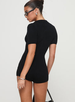 Syleem Knit Romper Black