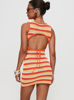 Oxygen Mini Dress Orange Stripe