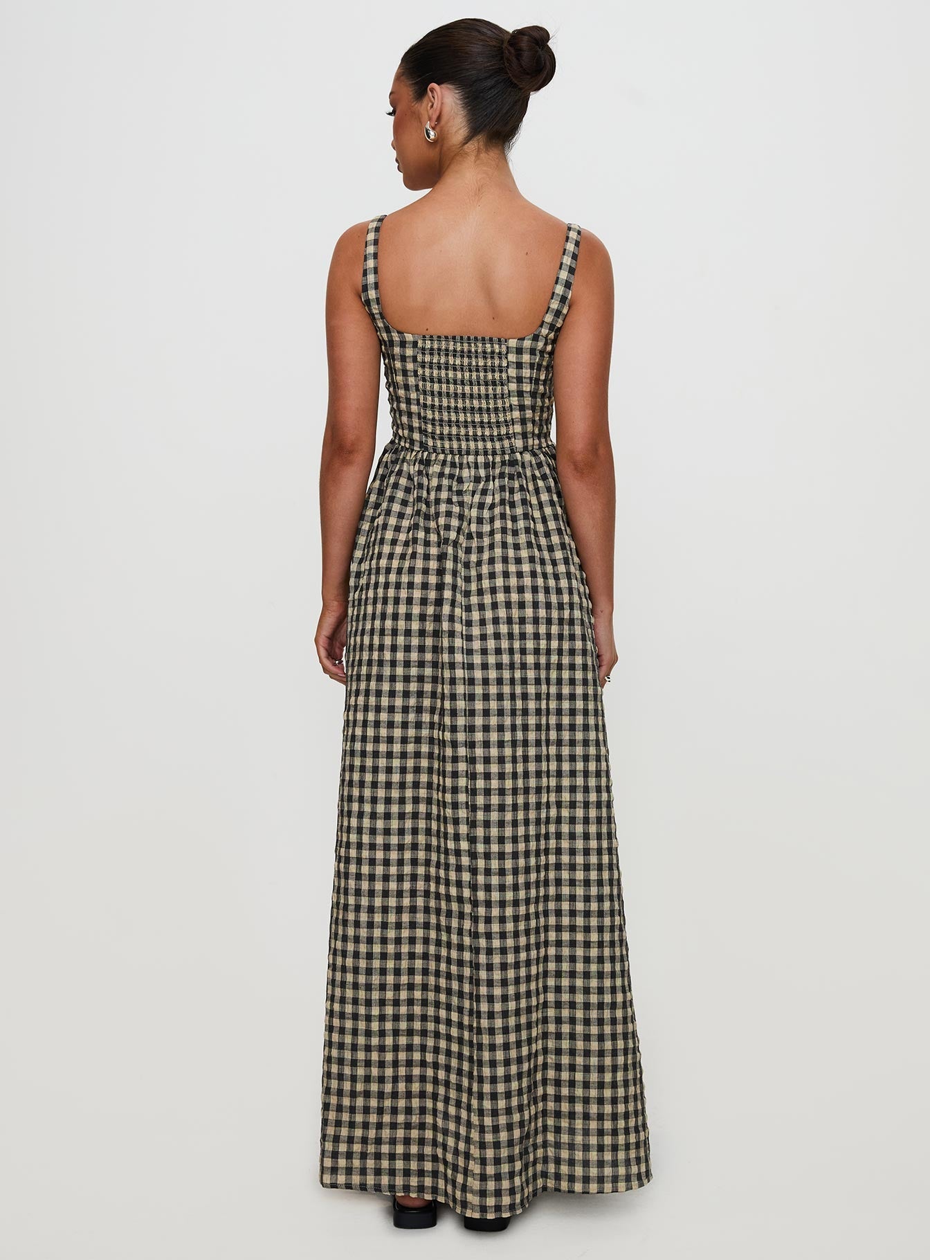 Cartmel Check Maxi Dress Black / Cream Petite | Princess Polly