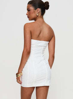 Bertrand Strapless Mini Dress White