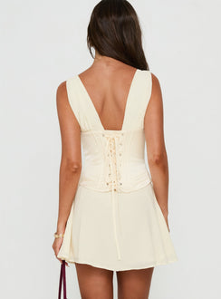 Lucillah Corset Chiffon Mini Dress Cream