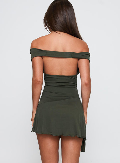 I Attract It Cowl Halter Playsuit Green