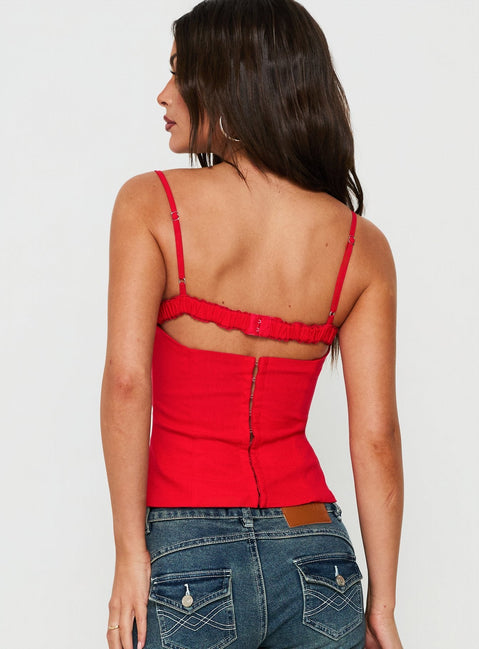 Renaissance-Korsett-Spitzentop Rot