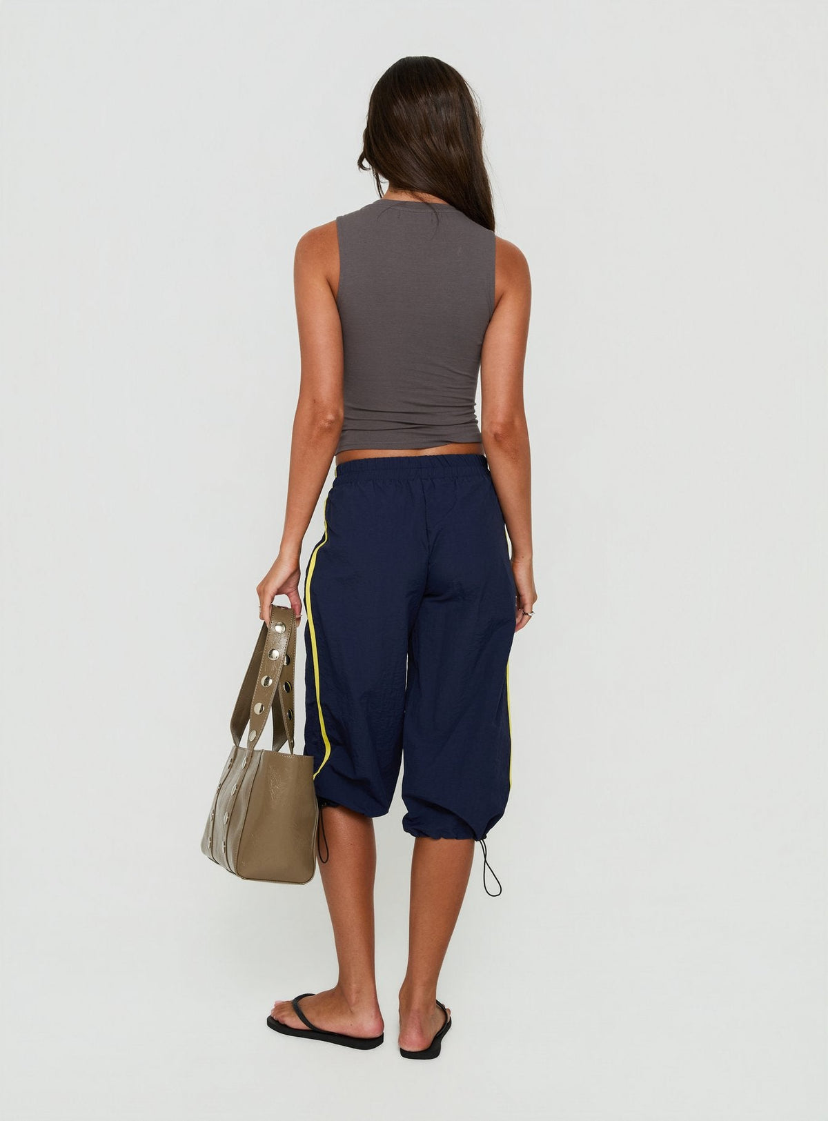 Riyah 3/4 Low Rise Nylon Trousers Navy