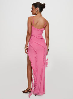 Valerian Frill Maxi Dress Pink