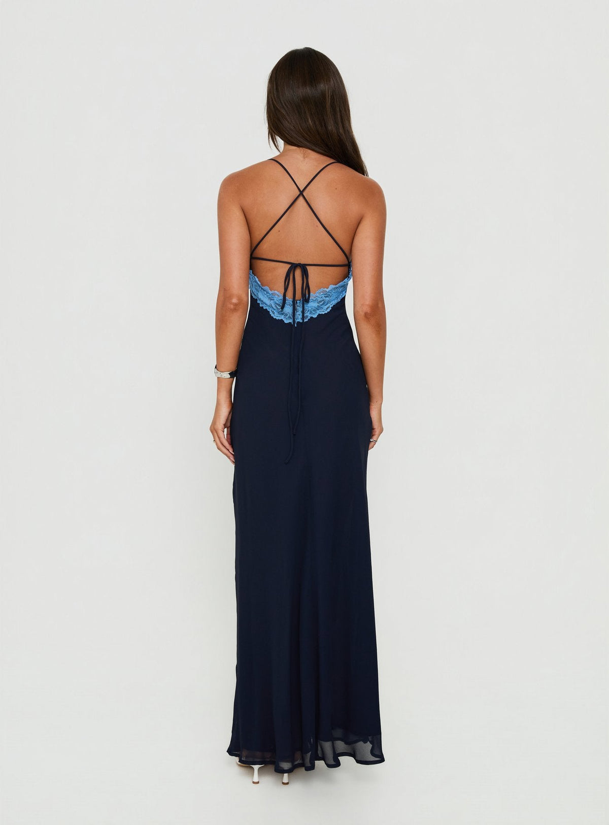 Call My Lover Lace Slip Maxi Dress Navy