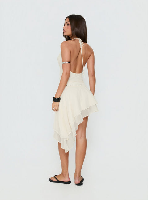 ruffled pleated asymmetric dress Pleated One Shoulder Asymmetrical Ruffle Hem Gown main image 1