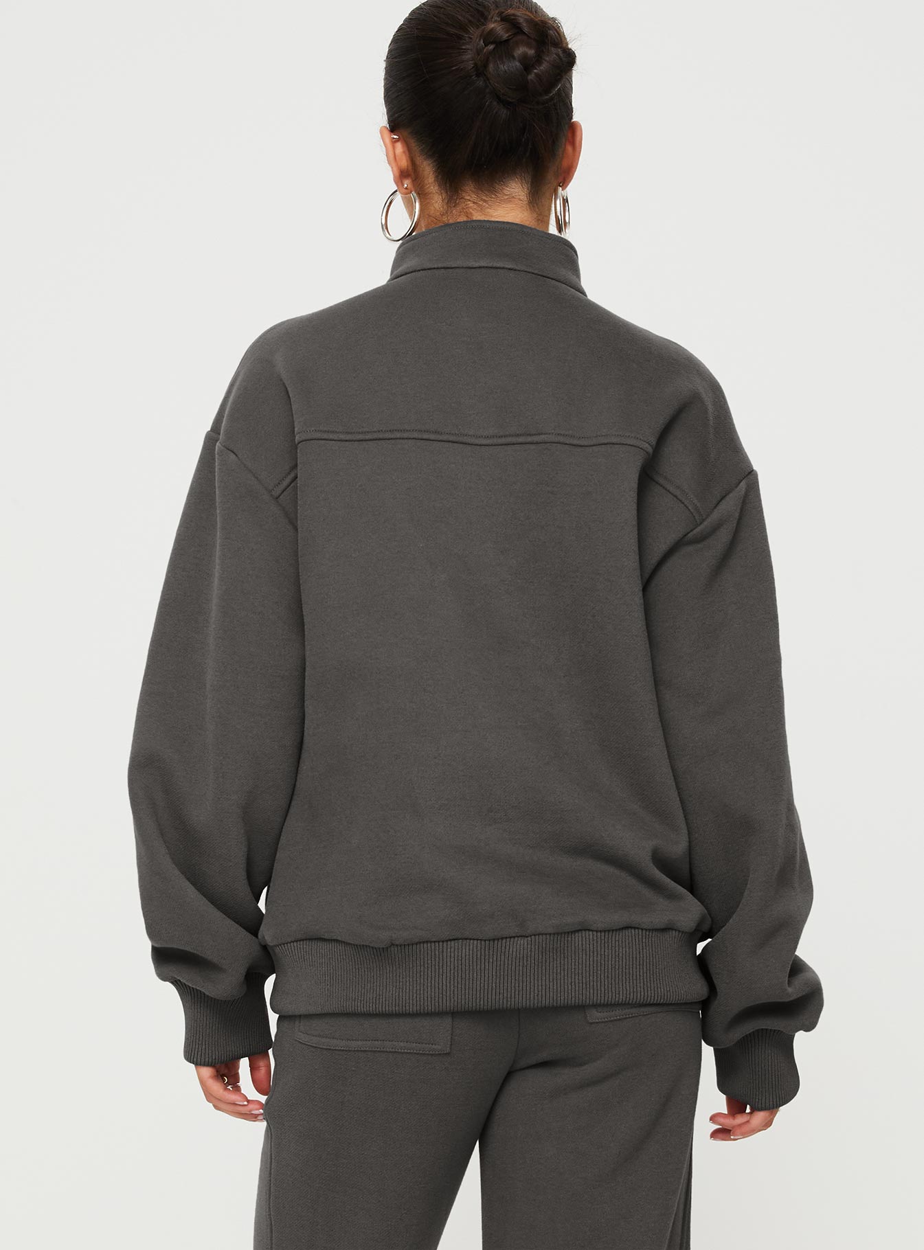 Derek Quater Zip Sweater Grey Princess Polly  long 