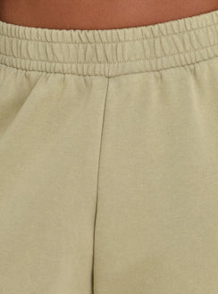 Harleah Wide Cargo Fleece Shorts Khaki