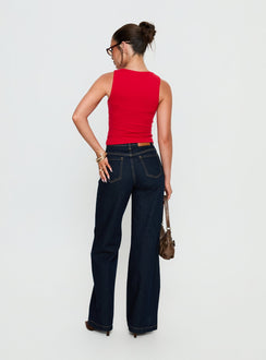 Cadance High Rise Straight Leg Jeans Indigo