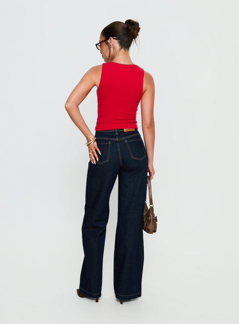 Cadance High Rise Straight Leg Jeans Indigo