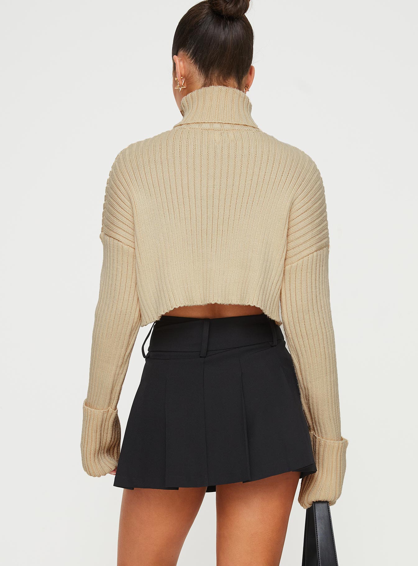 Front view of model wearing  front Kinzlee Mini Skirt Black Princess Polly  Mini Skirts 