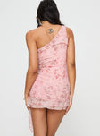 Bramwell One Shoulder Mini Dress Pink Tall
