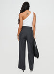 back view of model wearing Princess Polly Burnette Pants Slate High Waisted Pants 