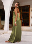 Apple Cider Maxi Dress Olive Square Neck 