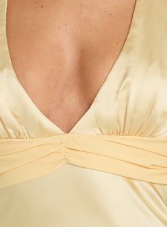 Odyssa Halter Mini Dress Yellow