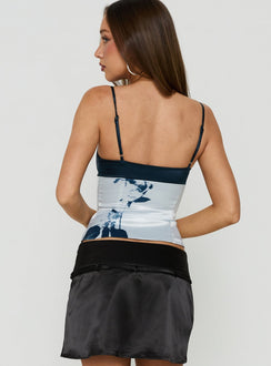 Cecilah Structured Cami Top Blue Floral
