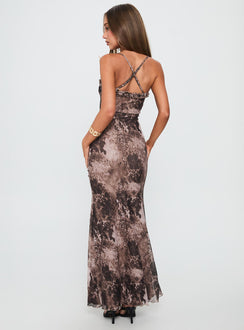 Soulina Ruched Maxi Dress Leopard