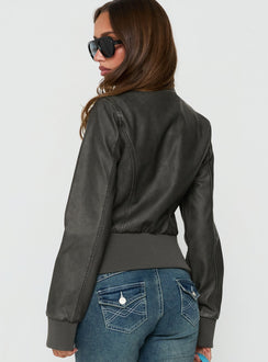 Marykate Funnel Neck Fitted Jacket Washed Black