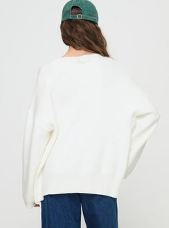 back view of model wearing Princess Polly Burke Cardigan White Long 