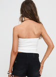 back view of model wearing Princess Polly Galen Top White Sleeveless straight 