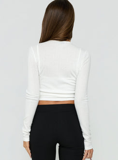 Kishie Layered Cardigan Top White