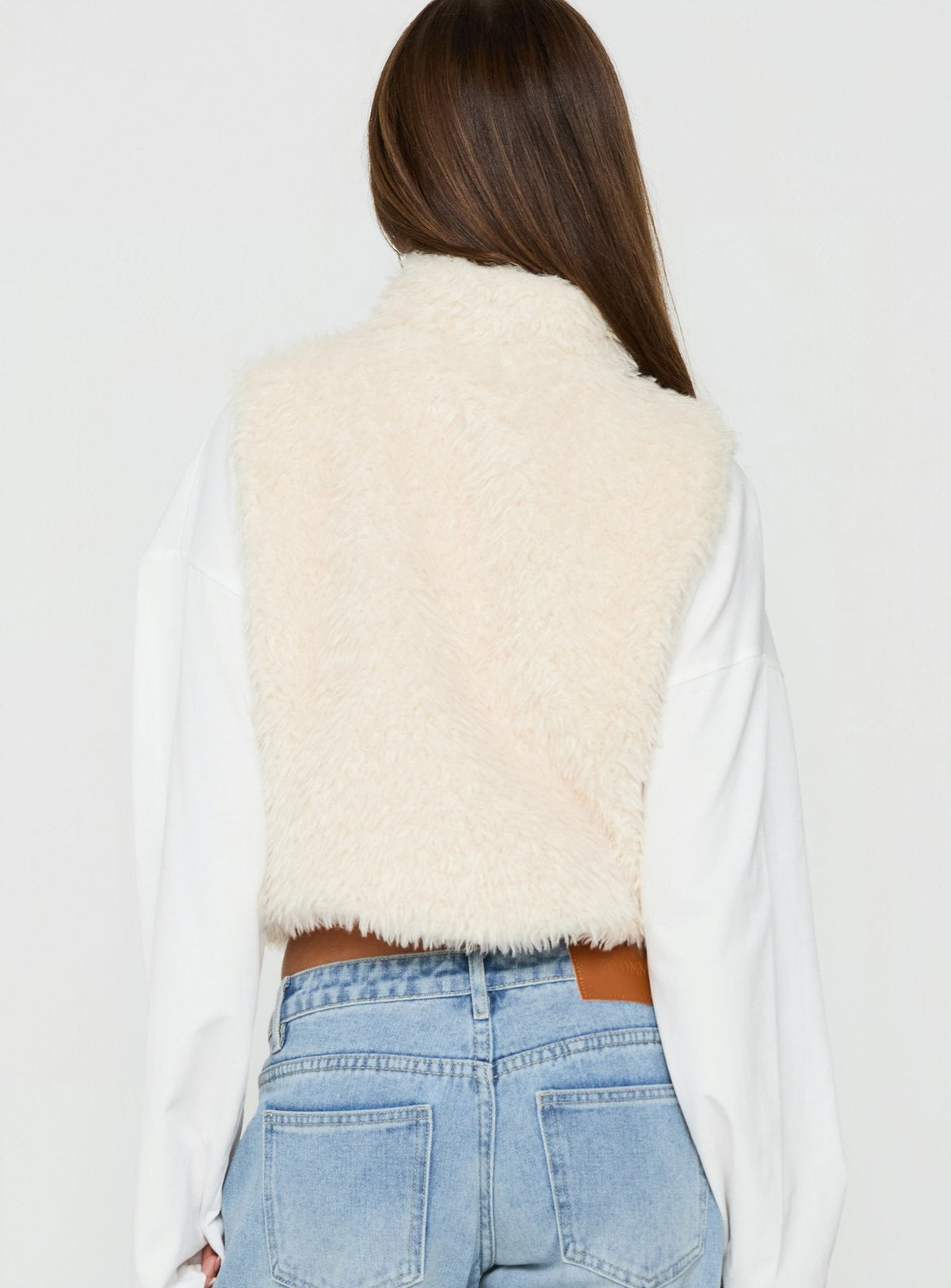 Elaska Fluffy Fleece Vest Cream