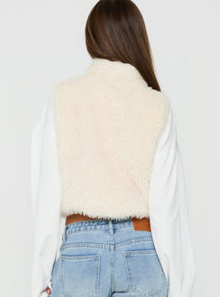 Elaska Fluffy Fleece Vest Cream