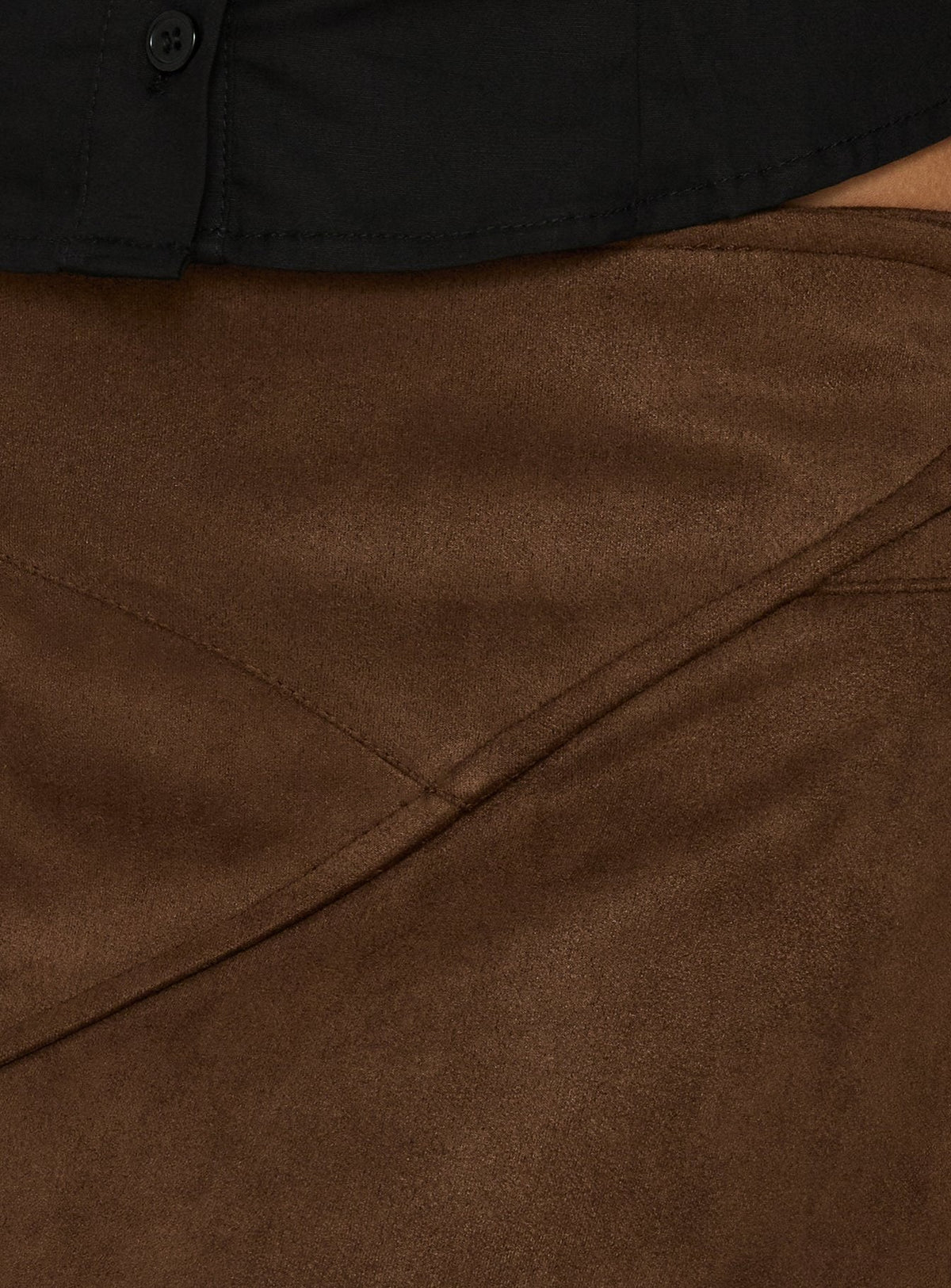 Nyssa Faux Suede Mini Skirt Brown
