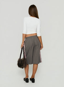 Boe Longline Track Shorts Charcoal / Pink