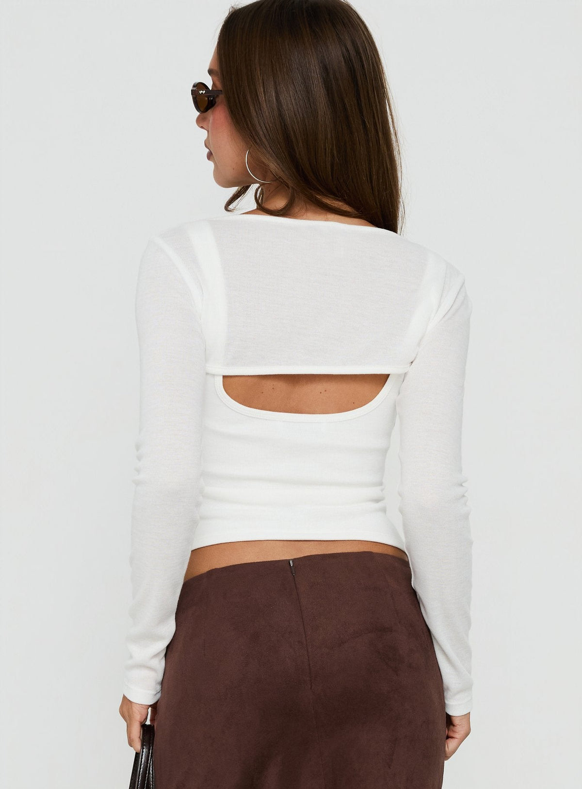 Blancha Layered Bolero Long Sleeve Top White