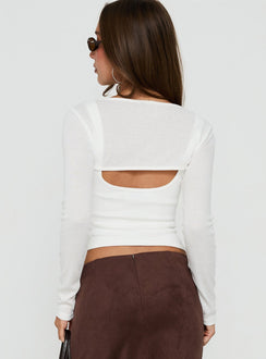 Blancha Layered Bolero Long Sleeve Top White