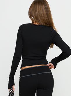 Kobee Jersey Long Sleeve Layering Top Black