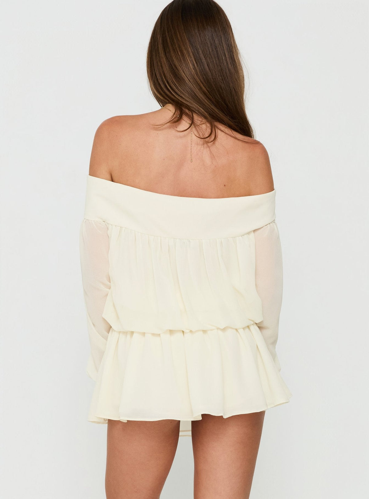 Annikah Off Shoulder Playsuit Cream