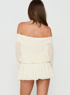 Annikah Off Shoulder Playsuit Cream