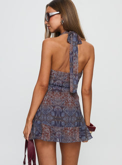 Tatyana Halter Mini Dress Paisley Multi