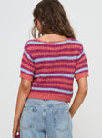 back view of model wearing Princess Polly Compassion Knit Cardigan Multi Cropped 