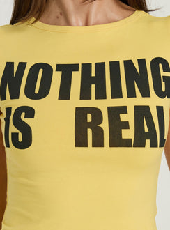 Nothing Is Real Grafik-Oberteil Gelb / Schwarz
