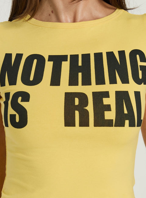 Nothing Is Real Grafik-Oberteil Gelb / Schwarz