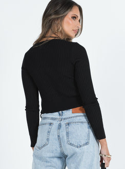Maloney Sweater Black Princess Polly  Cropped 