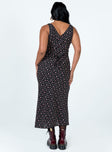 back view of model wearing Princess Polly Sariah Maxi Dress Black Petite V-Neck 