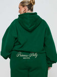 Green Graphic print hoodie Drawstring hood, ribbed cuffs & waistband, drop shoulder